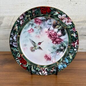 Lena Liu's Hummingbird W.L George THE ANNA'S & HUMMINGBIRD Plate 1992 7.75'‎
